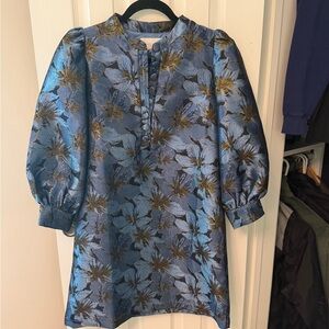 Pomander Place Blue Jacquard Samantha Dress